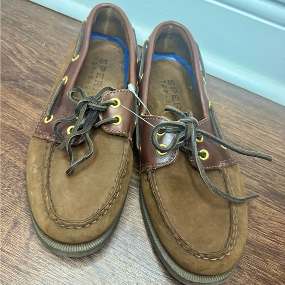 Sperry Men's Tan and Brown Boat Shoes Topsider - Picture 1 of 5